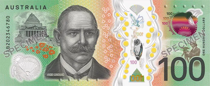 Australian one hundred dollar note front featuring Dame Nellie Melba
