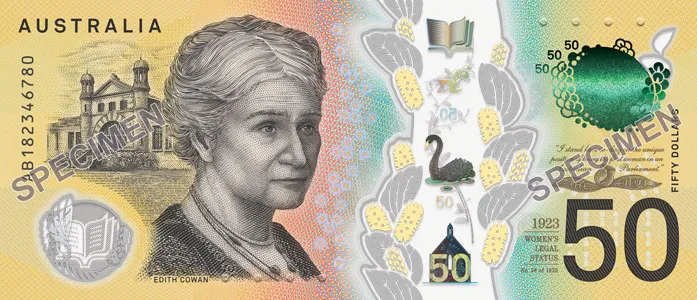 Australian fifty dollar note featuring David Unaipon
