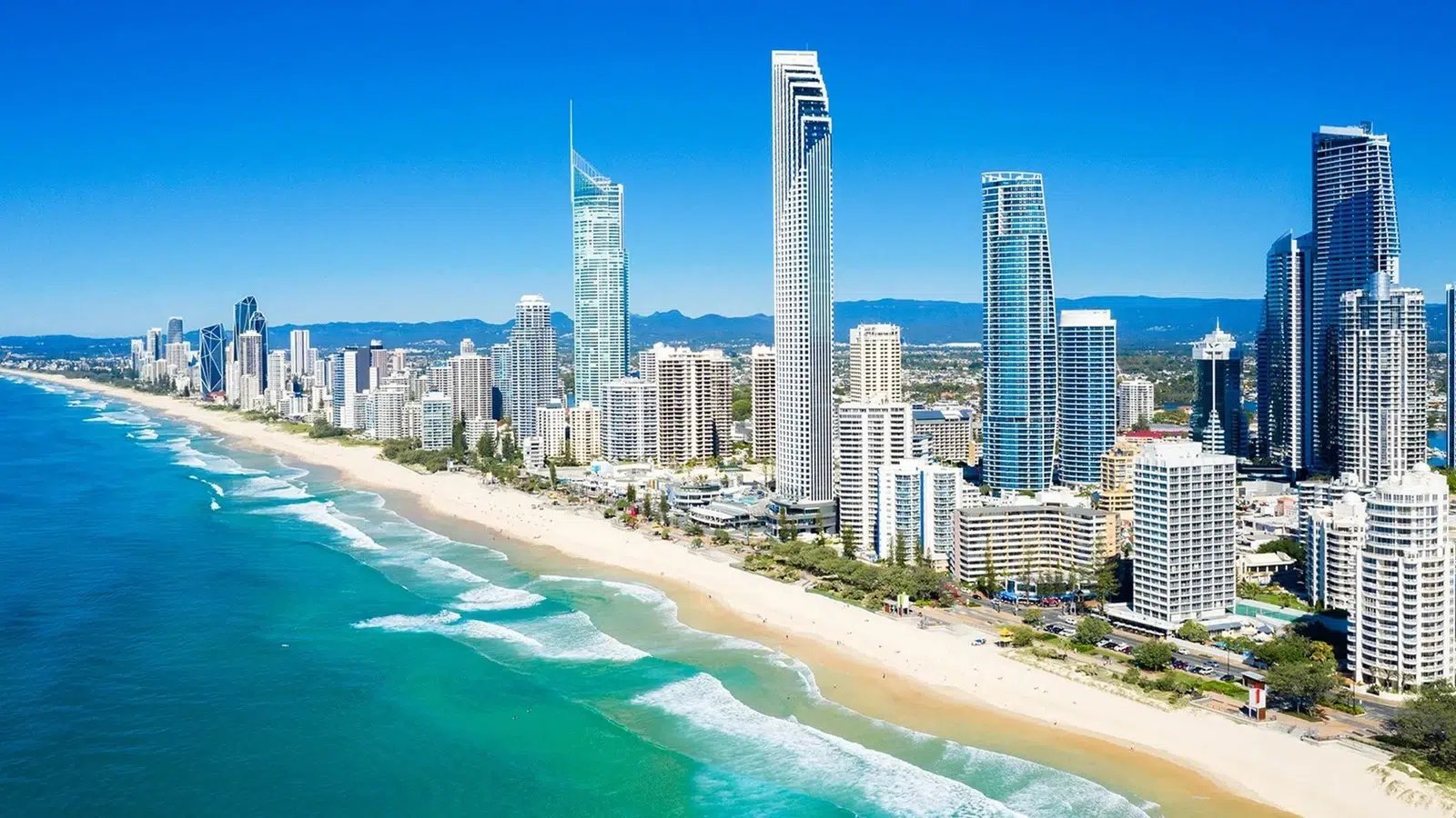 Surfers Paradise skyline and beach on the Gold Coast