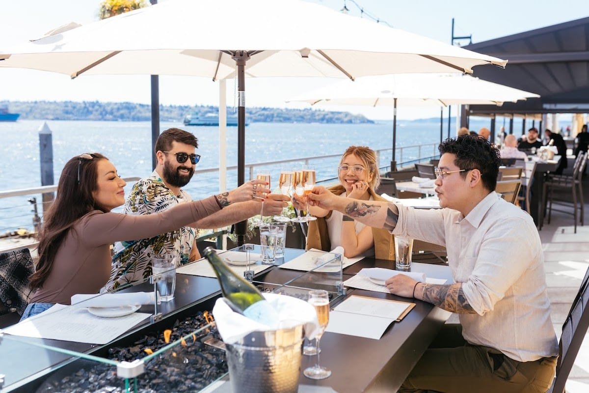 Alfresco dining at a Gold Coast beachfront restaurant precinct